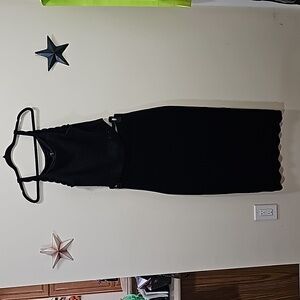 NWOT house of harlow 1960 black knit 2 piece tanktop and midi skirt